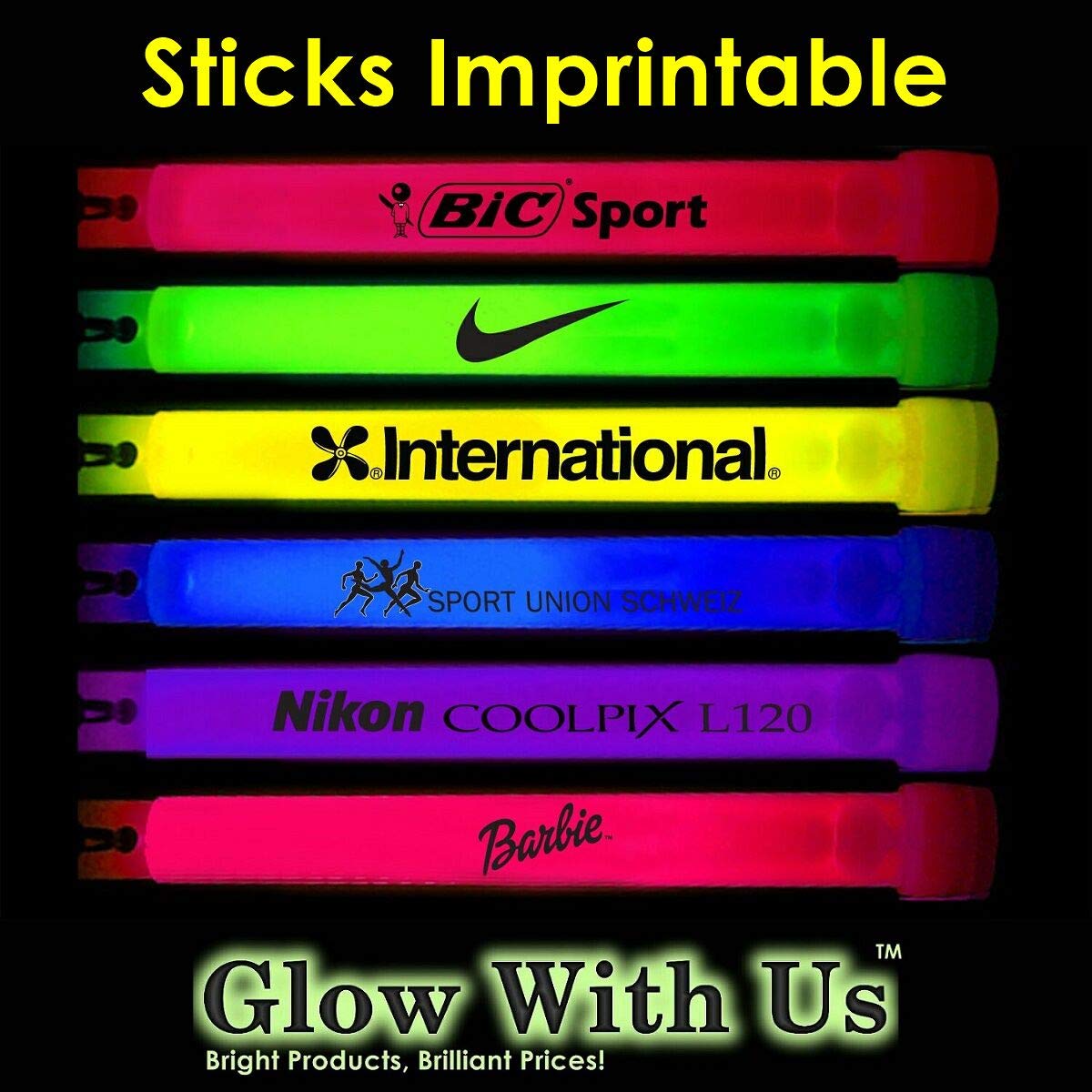 Glow With Us Glow Sticks - 600 Industrial Grade Orange Light Sticks, 12-14 Hour Glow, 3-Year Shelf Life