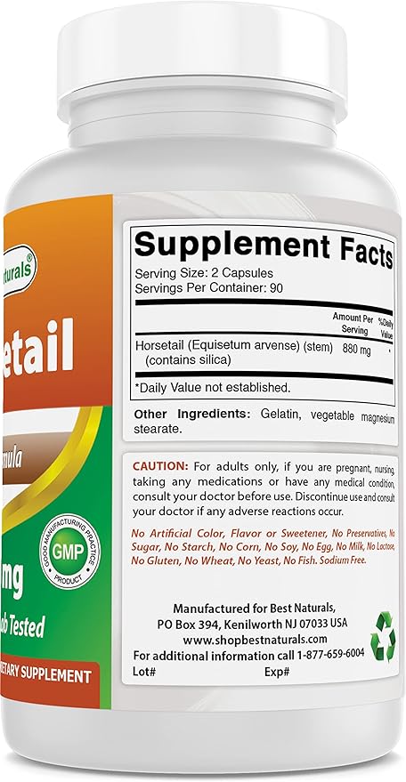 Best Naturals Horsetail 440 mg 180 Capsules (180 Count (Pack of 2))