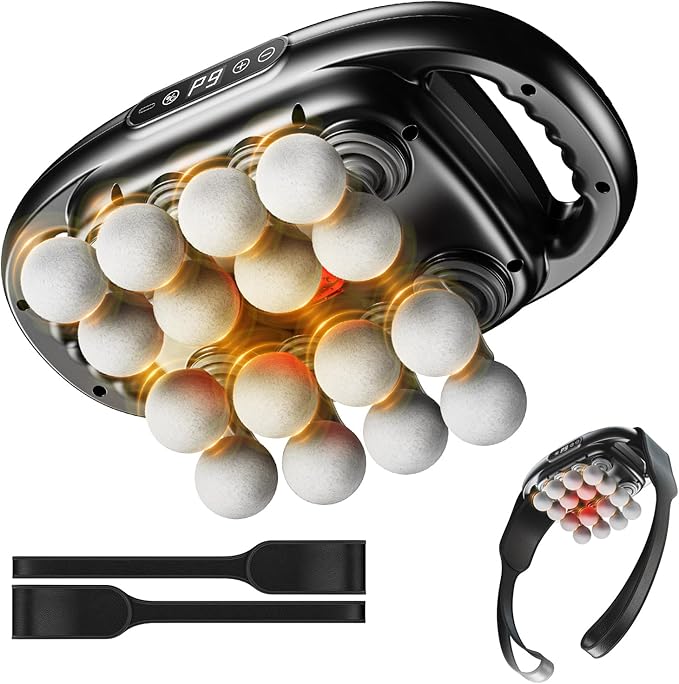 16-Head Massage Gun Deep Tissue with Hand Straps, Electric Muscle Massager with 99 Adjustable Intensities & 9 Modes, Percu...
