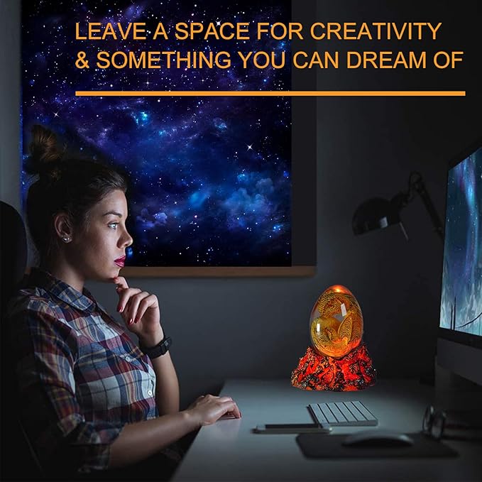 Dragon Night Light, Resin Dragons Lamp with Upgraded Volcanic Lava Base, Remote 16 Colors Flshing RGB Dimmmable for Birthday Xmas Cool Figurines Dragon Gifts for Room Decor Boys Girls