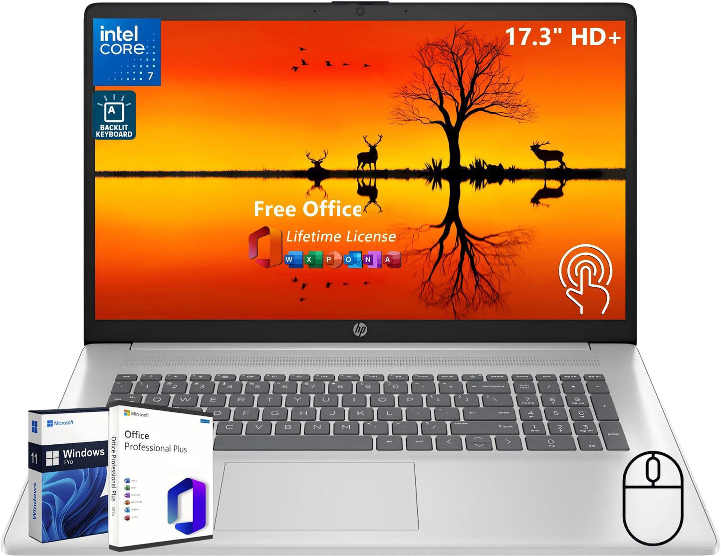 Hp 17 Inch Touchscreen Laptop Computer Business, Ms Office Pro, 17.3 Hd+ Display, 10-Core Intel 7-150U(Up To 5.4 Ghz), 64 Gb Ram