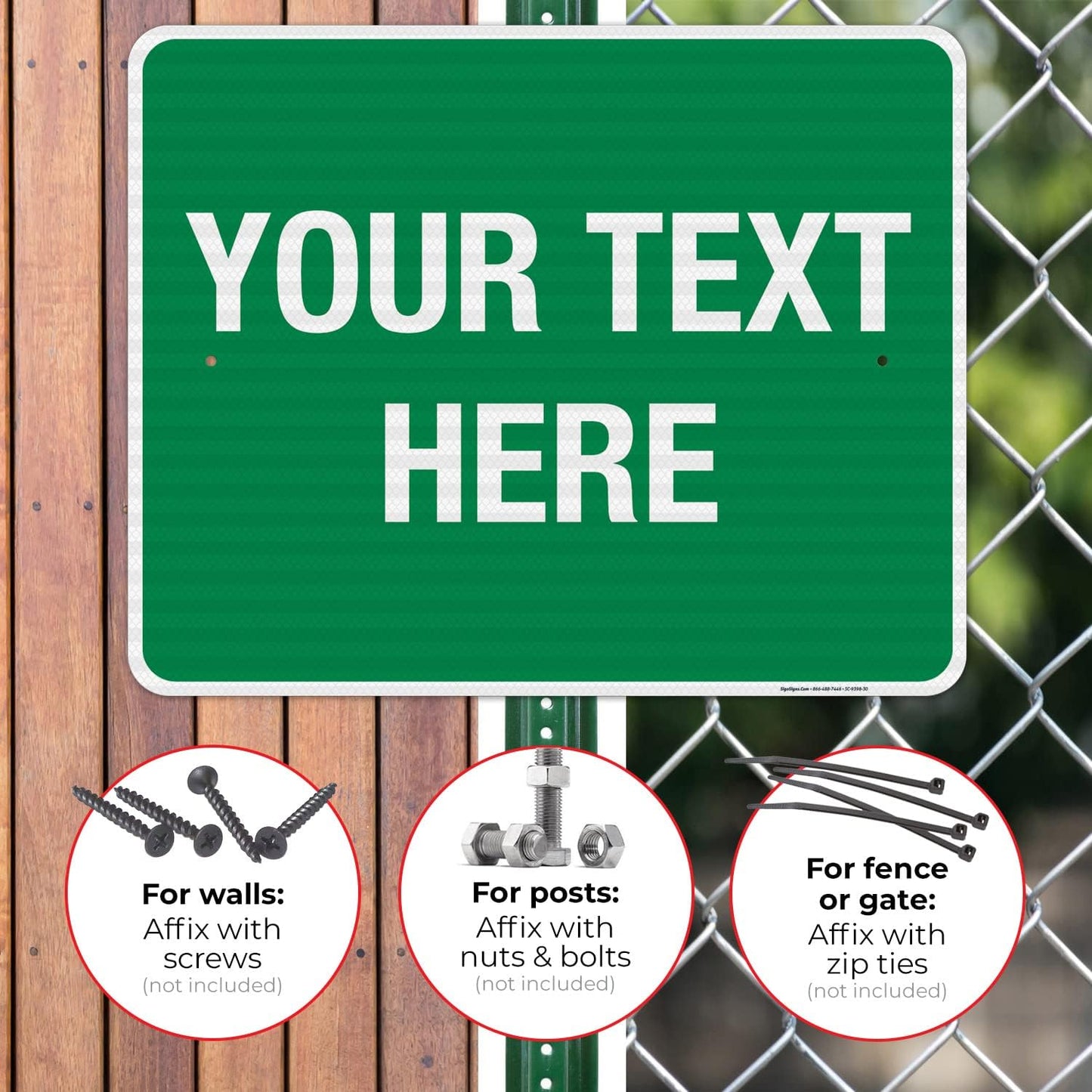 Personalized Custom Green Background Customize for Office, Business, Workplace, Home, Airbnb, Delivery Sign, 24x30 Inches, 3M EGP Reflective .080 Aluminum, Fade Resistant, Made in USA by Sigo Signs