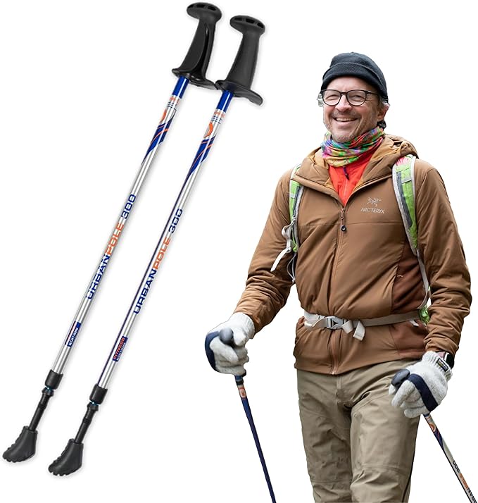 Urban Poling Series 300 Urban Poles – 1 Pair – Fitness Edition- Patented Ergonomic CoreGrip™ for Stability – Adjustable, C...