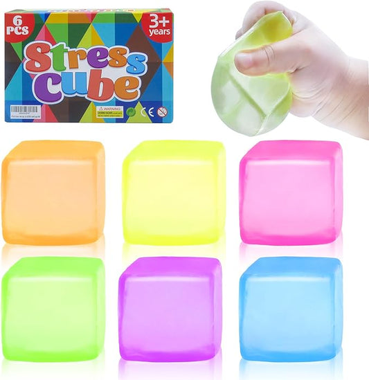6 Pack Stress Cube Squishy Stress Balls for Adults Kids, Sensory Fidget Toys for Anxiety Stress Relief, Calming Toys Slow ...