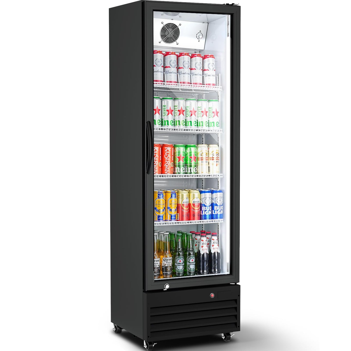 BODEGA BODEGACOOLER 9 Cu.Ft Commercial Beverage Refrigerator with Glass Door,Display Drink Refrigerators fridge for Beer Display Drink Cooler Rapid Cooling & Quiet for Bar Restaurant Office Store Use