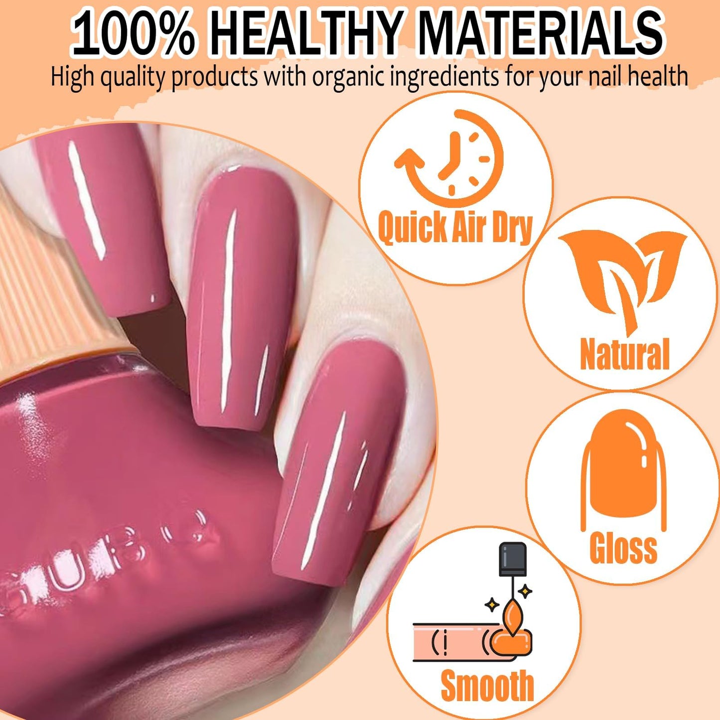 Wimocasy Quick Dry Nail Polish Crimson Summer Nail Lacquer 0.41fl oz Regular Insta Dry Nail Polish 12ML For Nail Art Salon Home,