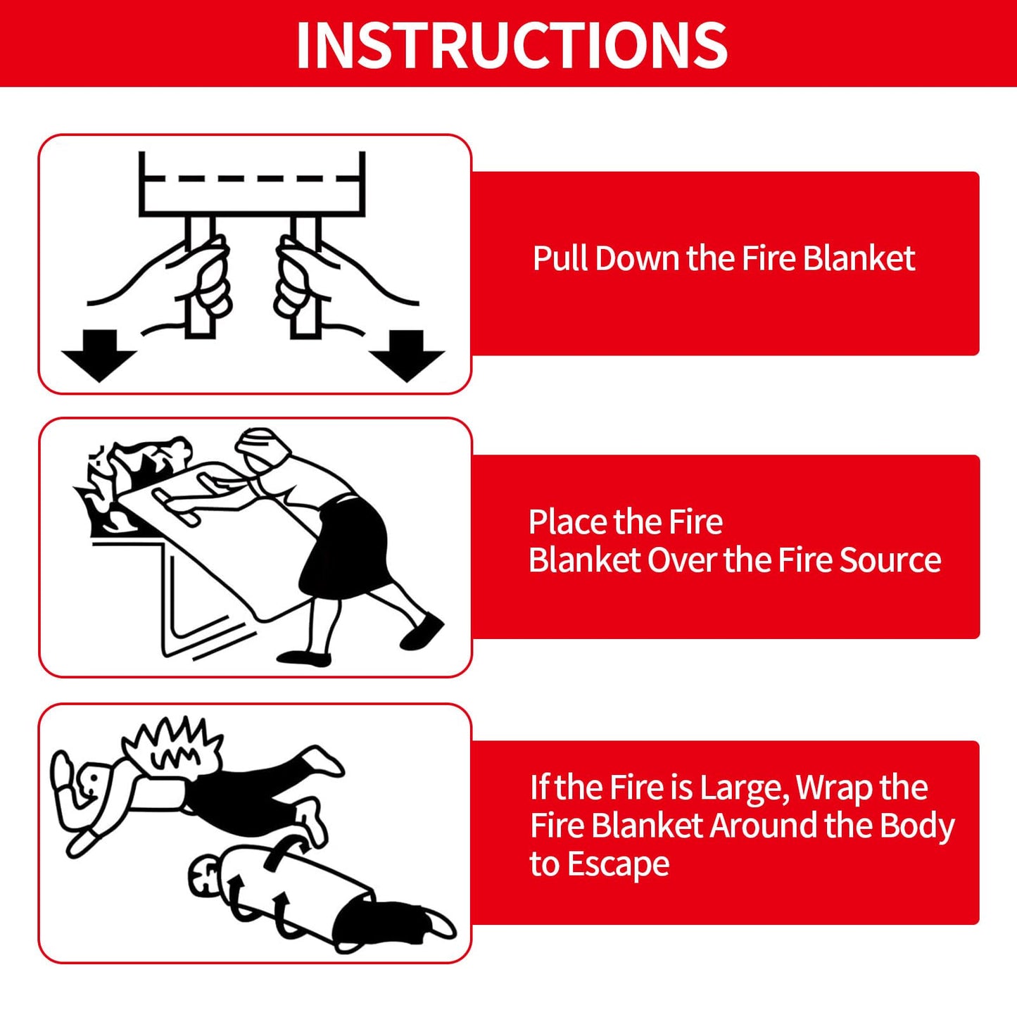 ifory 2 Pack Fire Blankets Emergency for Home, 40” x 40” Silicone-Coated Fiberglass Fire Blanket for Home and Kitchen, Skin-Safe Silicone Layer — No Itching, No Dust