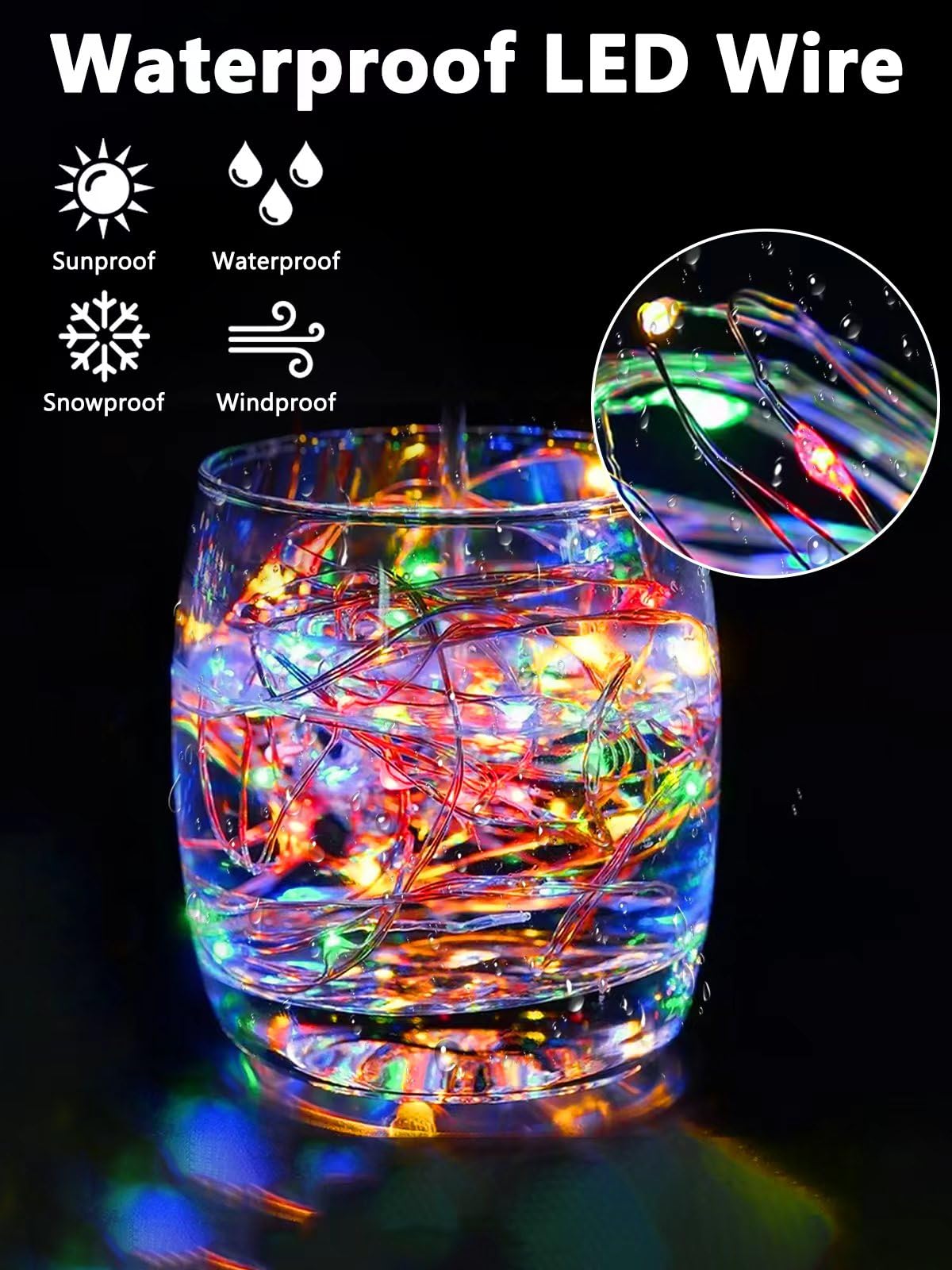 YIQU 3 Pack Battery Operated Fairy Lights, 26 FT, 80 LED, Remote Control Timer, 8 Modes, Multicolor, Indoor/Outdoor