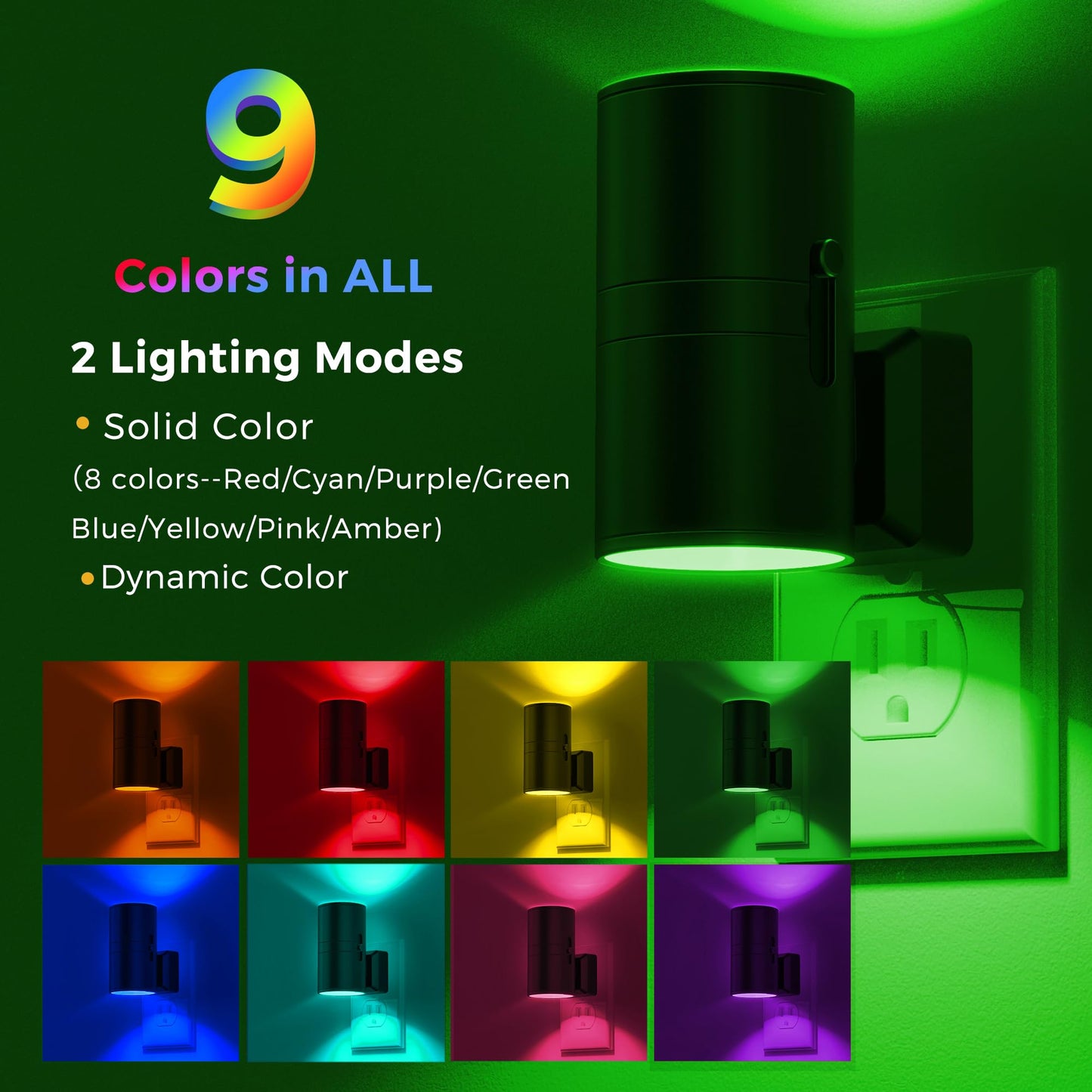 L Lohas Led Night Light With Remote  Night Lights Plug Into Wall  Rgb Color Changing Nightlight With Light Sensor  Nightlights For Kids Gifts Halloween Christmas Party Hallway Bedroom Kids Room 1 Pack