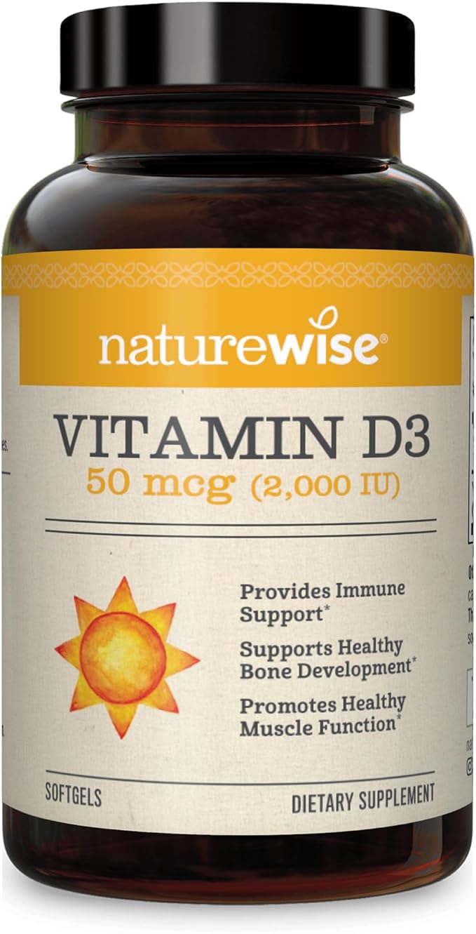 NatureWise Vegan Vitamin K2 100mcg & MK4 500mcg Bone Health - Vitamin D3 2000iu Immune Support 360 Count