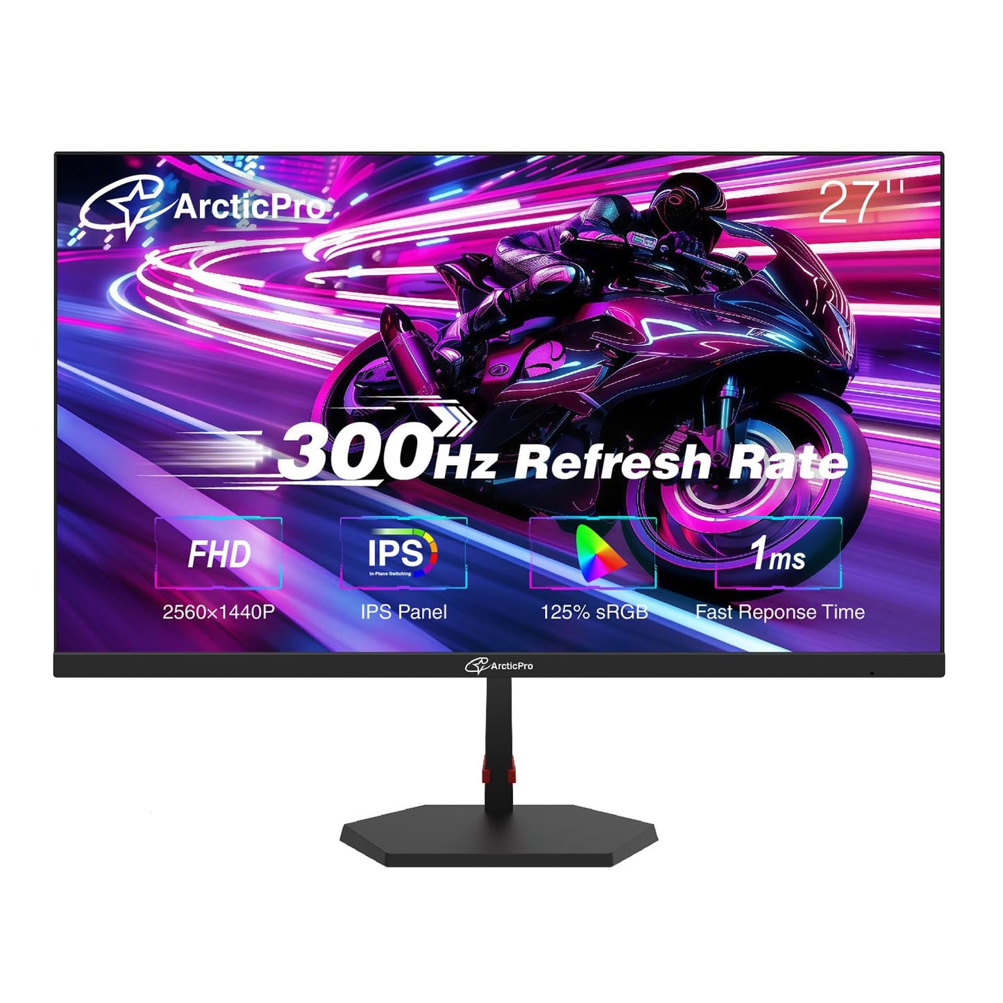 ArcticPro 27 inch 300Hz 240Hz Gaming Monitor, FHD 1080p, 1ms, PC Monitor Gaming, IPS, Adaptive sync, PC Computer Monitor, sRGB 1