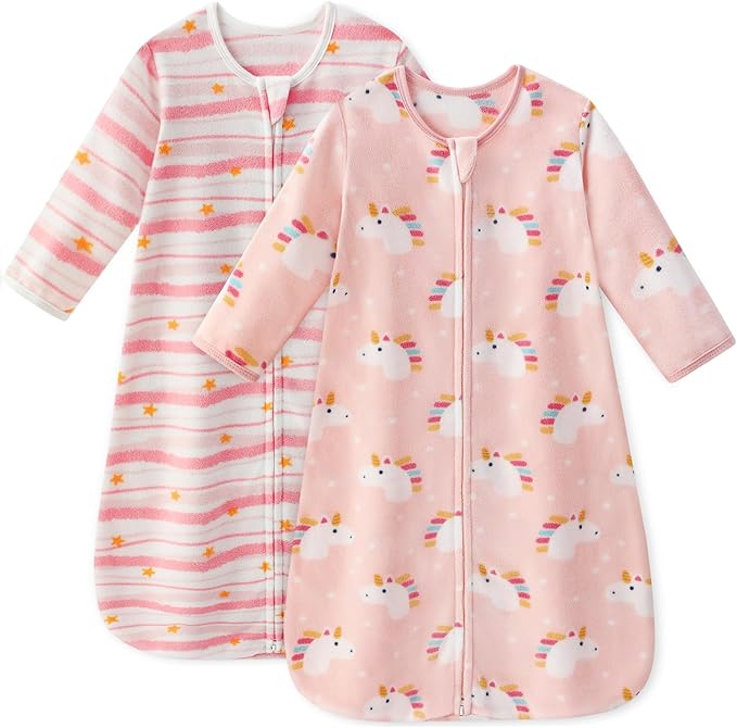 Unnivoll Fleece Baby Sleep Sack 18-24 Months Long Sleeve 1.0 Tog Baby Wearable Blanket Microfleece Sleeping Sack with 2-Wa...