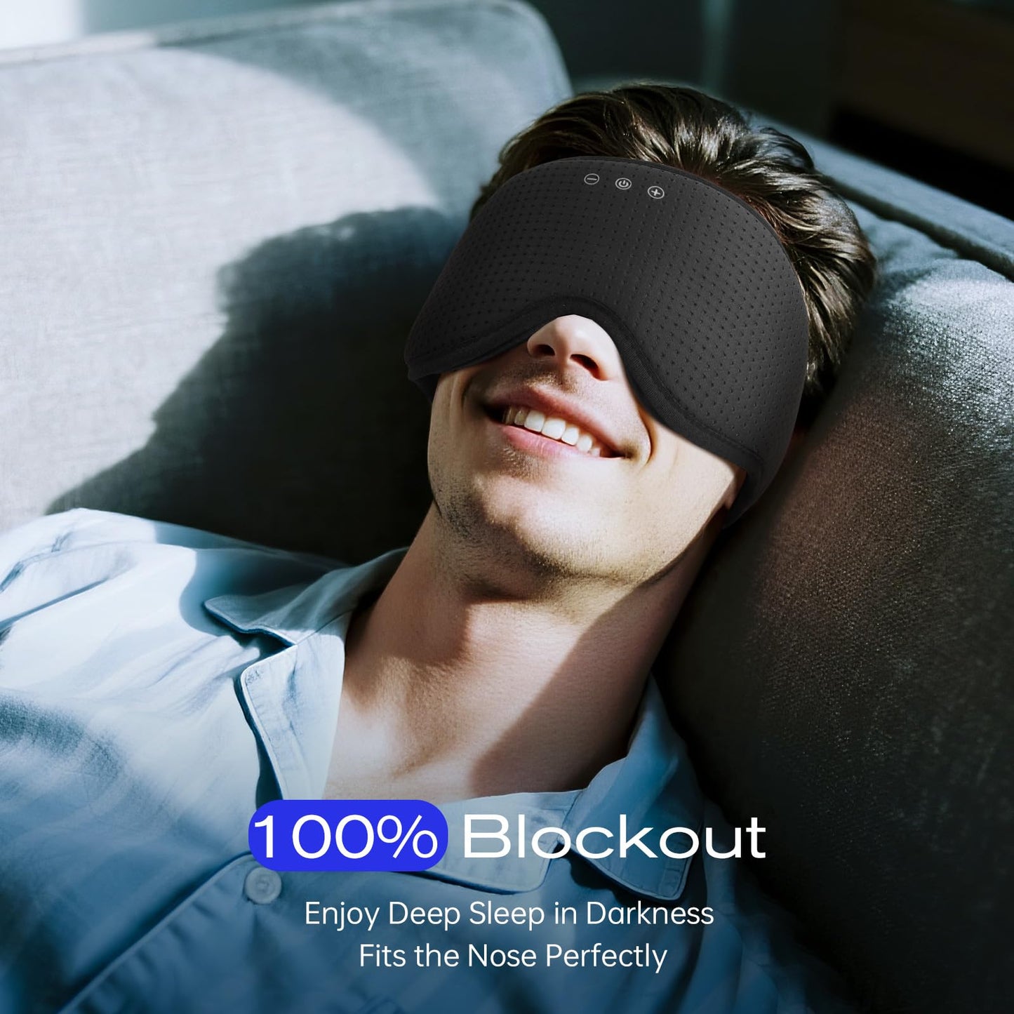 ZHENYEMEI Sleep Mask with Bluetooth 5.4 Headphones, Removable 3D Eye Cups, Timing Sleeping Headphones for Side Sleepers, Wireless Music Eye Mask Speakers for Men, Women, Tech Gifts, Black