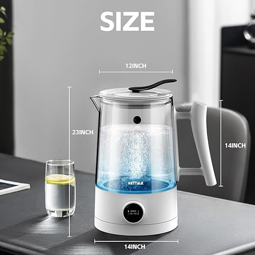 Hydrogen Water Generator with SPE and PEM Technology, 1.5L Large Capacity Hydrogen Water Pitcher, Balanced Purified Water PH Levels, 7 Preset Temps, 12 Hour Constant Temperature, Gift for Love
