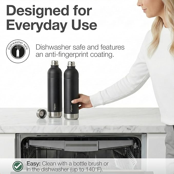 Stainless Steel Carbonating Bottle 33 oz | Compatible with Aarke Carbonator 3, Sodastream (Excl. model Aqua Fizz + Jet) and many others| Dishwasher Safe, No Expiration Date, BPA-Free