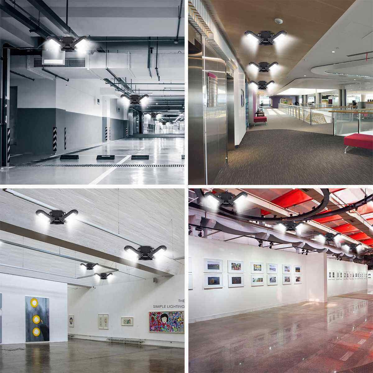 KONPWAY Deformable LED Garage Light 6000 Lumen 60W Aluminum Daylight HM Garage Lights 01