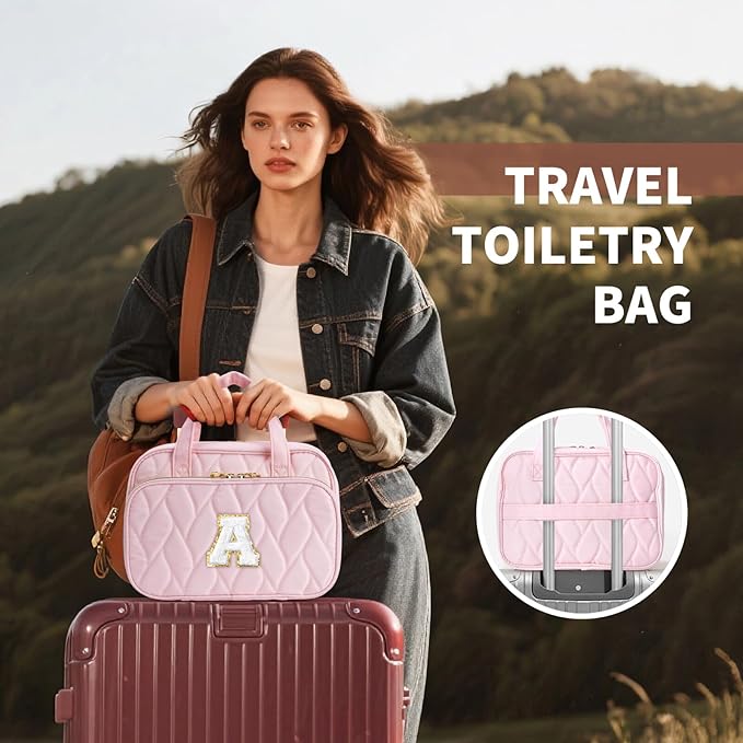 YOOLIFE Travel Toiletry Bag for Women - Hanging Toiletry Bag Makeup Bag, Portable Toiletries Travel Bag and Cosmetic Bag Essentials Black - S