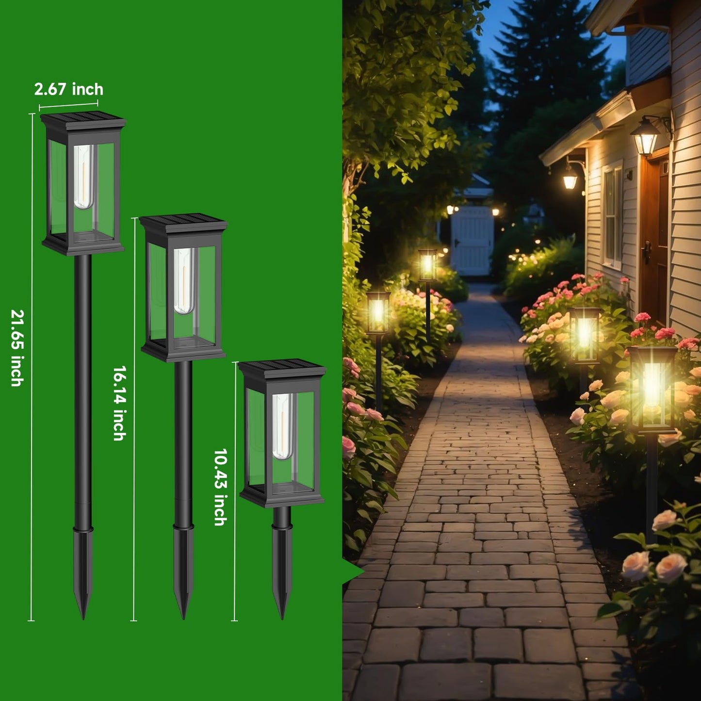 Niows Solar Pathway Lights Outdoor Waterproof - 12 Pack Bright Solar Powered Garden Lights With Auto On/Off  Ip65 Led Landscape Lighting For Walkway Patio Lawn Yard Decor