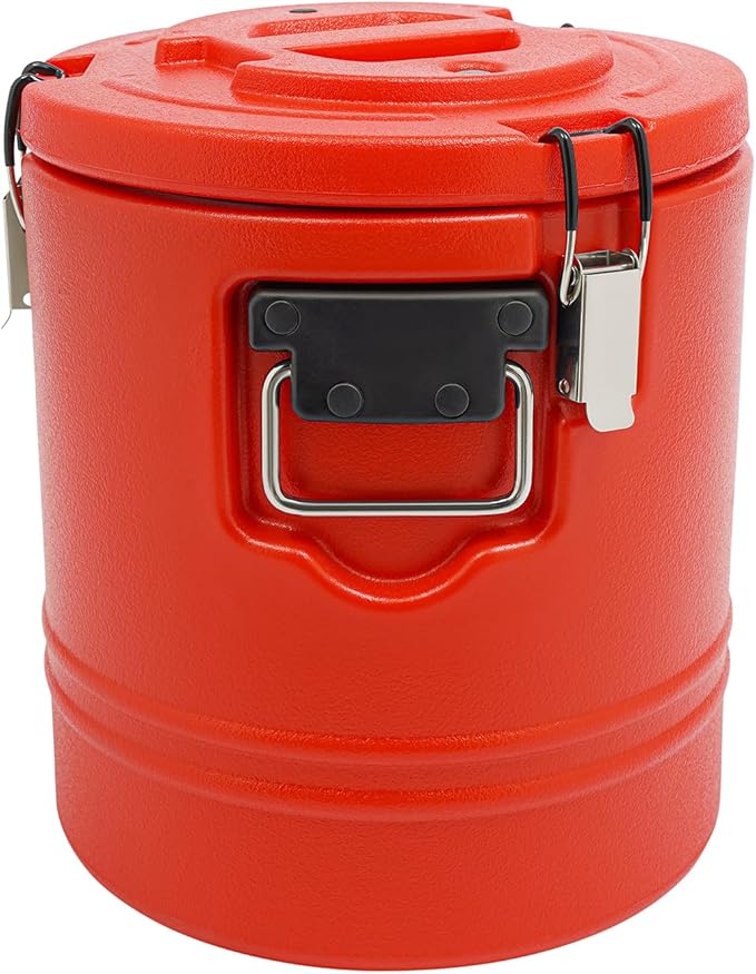 Eapmic 15.85Qt Insulated Food Container, Stainless Steel Container, 15L Commercial Soup Carrier 6 Hours Heat Preservation for Hot and Cold Food Storage Restaurant Canteen Home Lunch Use (Red, 15L)