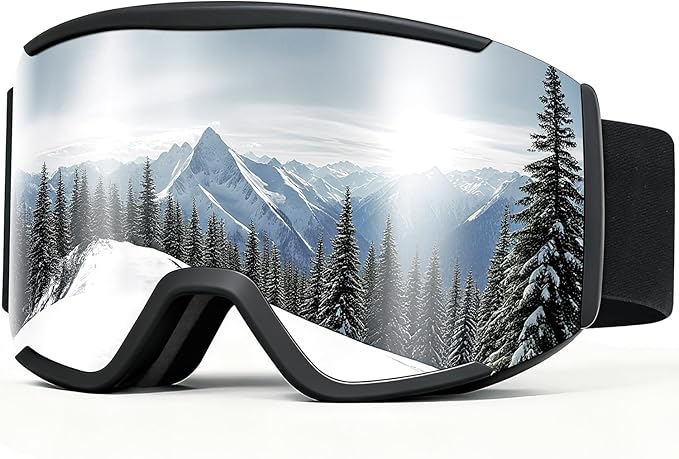 VEWOE Ski Goggles for Men Women,Anti Fog UV Protection Snowboard Goggles for Adult & Youth,OTG Snow Skiing Goggles