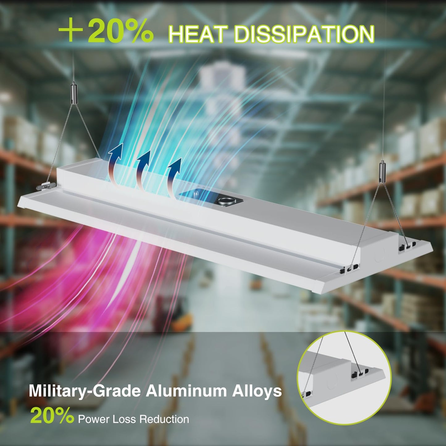 Yxl 210W 8 Pack Led Linear High Bay Shop Light  Larger Central Lighting Area  31500Lm  120-277V  0-10V  5000K  Commercial Linear High Bay Led Shop Lights For Warehouse Industrial Workshops  Ul