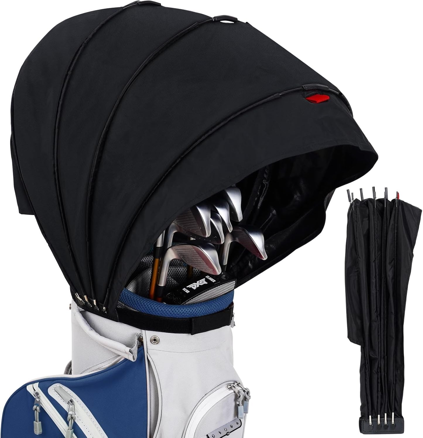 Golf Bag Rain Cover, Golf Club Protector, Waterproof Rain and Dust Covers, Easy Access Golf Bag Rain Hood/Cover, Anti UV,Anti-Static,All Weather Protection, Garage Storage (Upgrade-Bracket Flip)