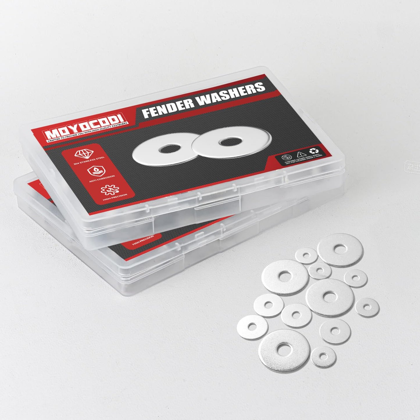 1/4 x 1'' (50 Pack) Stainless Steel Fender Washers, 1'' OD, (18-8) 304 Stainless Steel Metal Repair Washers for Screws and Bolts