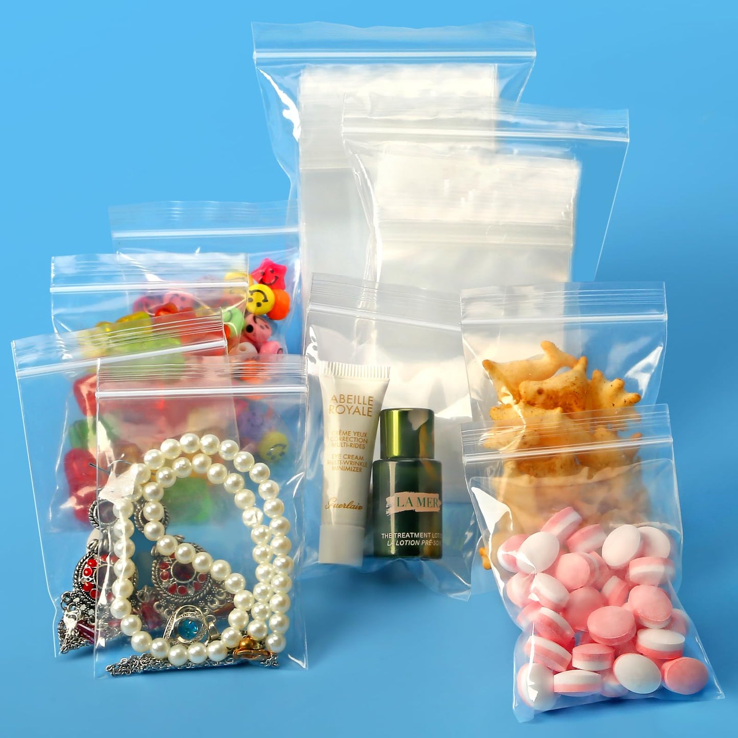 Valchoose Premium 2 X 3 in, Food Grade Safe, Small Poly Zipper Bags Reclosable, Heavy Duty 2Mil Small Baggies Clear, Easy Zip Open & Close, Locking Seal for Jewelry Ring Coins Beads Pill (100PCS)