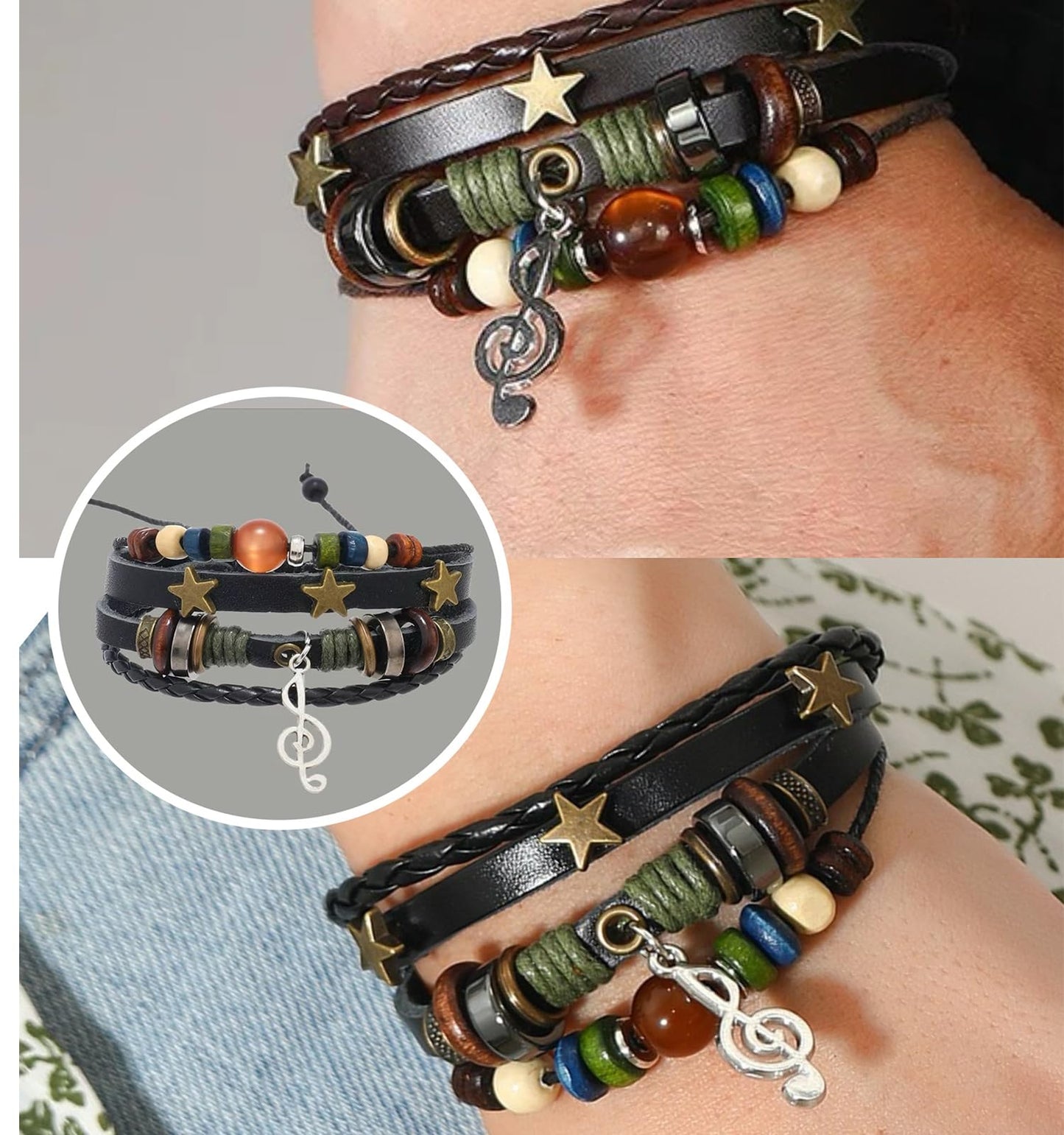 Lupidyyxun Therian Stuff Gear Grunge Clothes, Therian Fingerless Gloves,Knitted Headband Hat,Y2K Fairy Grunge Bracelet (Brown)