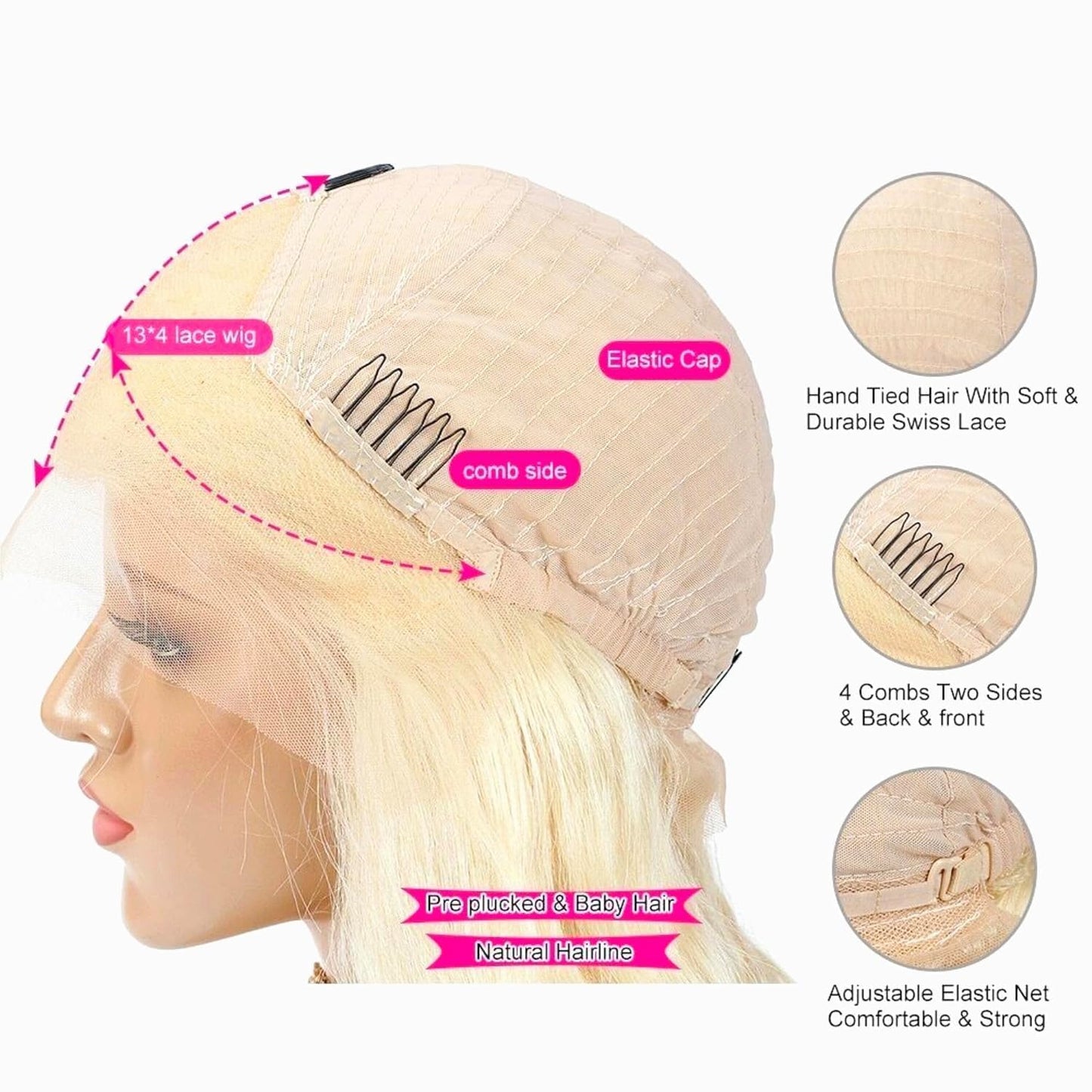 28inch 613 Blonde Body Wave Lace Front Wigs Human Hair Pre Plucked Blonde 13x4 Body Wavy Transparent Lace Frontal Wig Human Hair