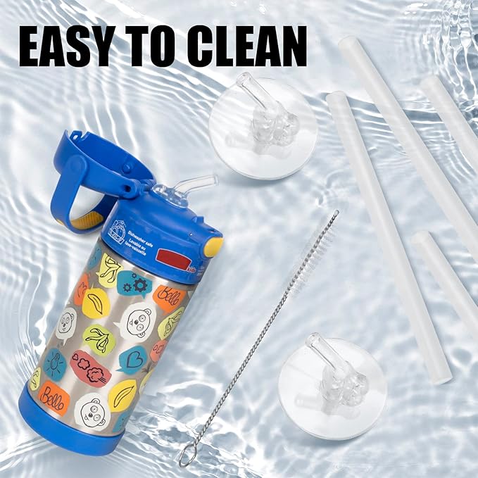 Greant 6 PCS Replacement Straws compatible with Thermos 12oz (Model F401 & F410), Replacement Part compatible with Thermos 12 oz Bottles