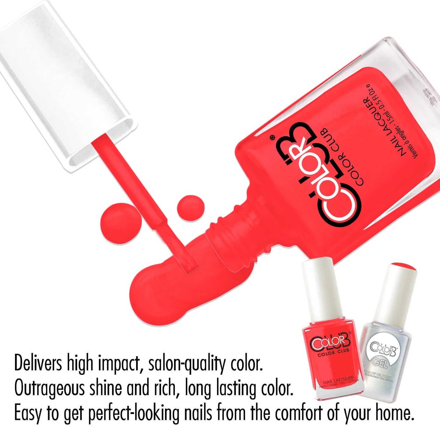 Color Club Flushed Color Club Gel + Lacquer Duo Includes 1 Each Of 05gelnr15 and 05anr15, 0.5 fluid_ounces