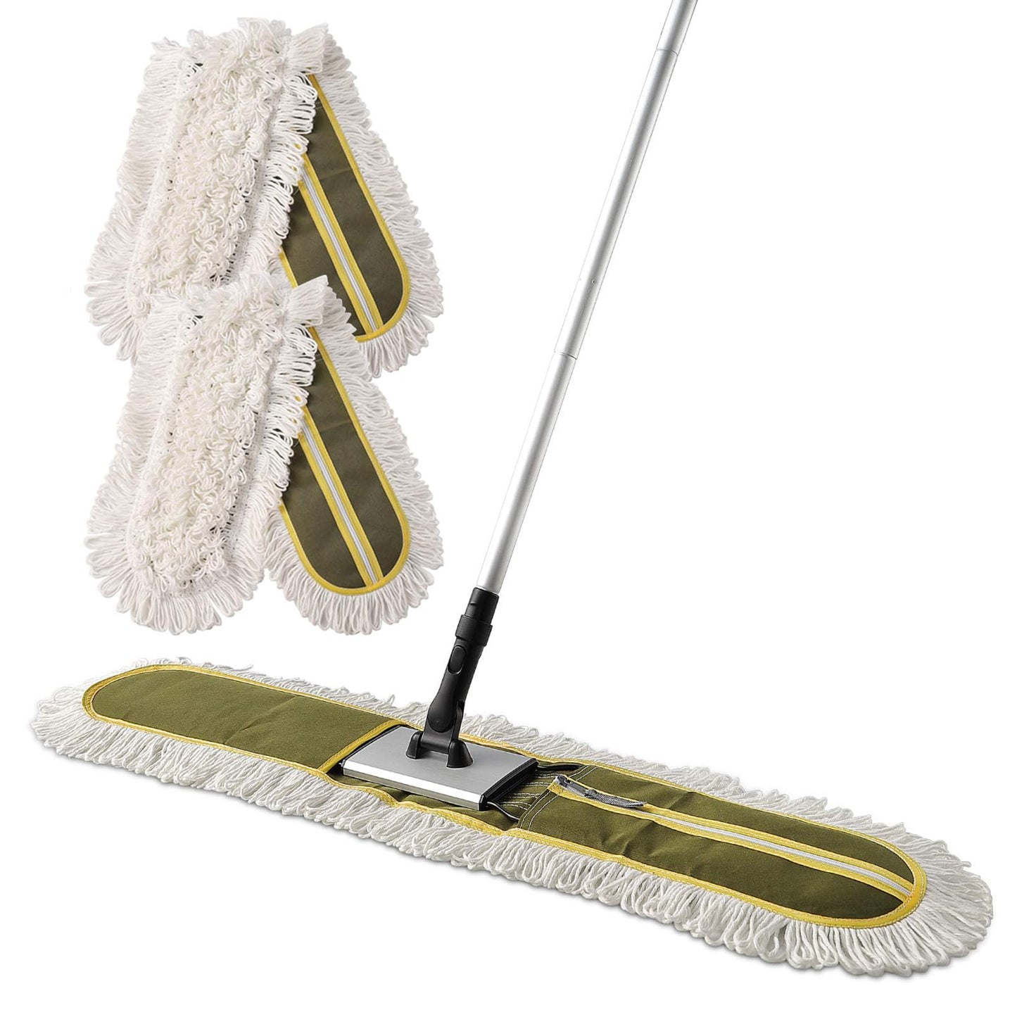 CLEANHOME 36" Commercial Dust Mops for Floor Cleaning Heavy Duty Floor Duster Mop with Long Handle Hotel Gym Household Cleaning Supplies for Hardwood, Tiles, Marble Floors,Green