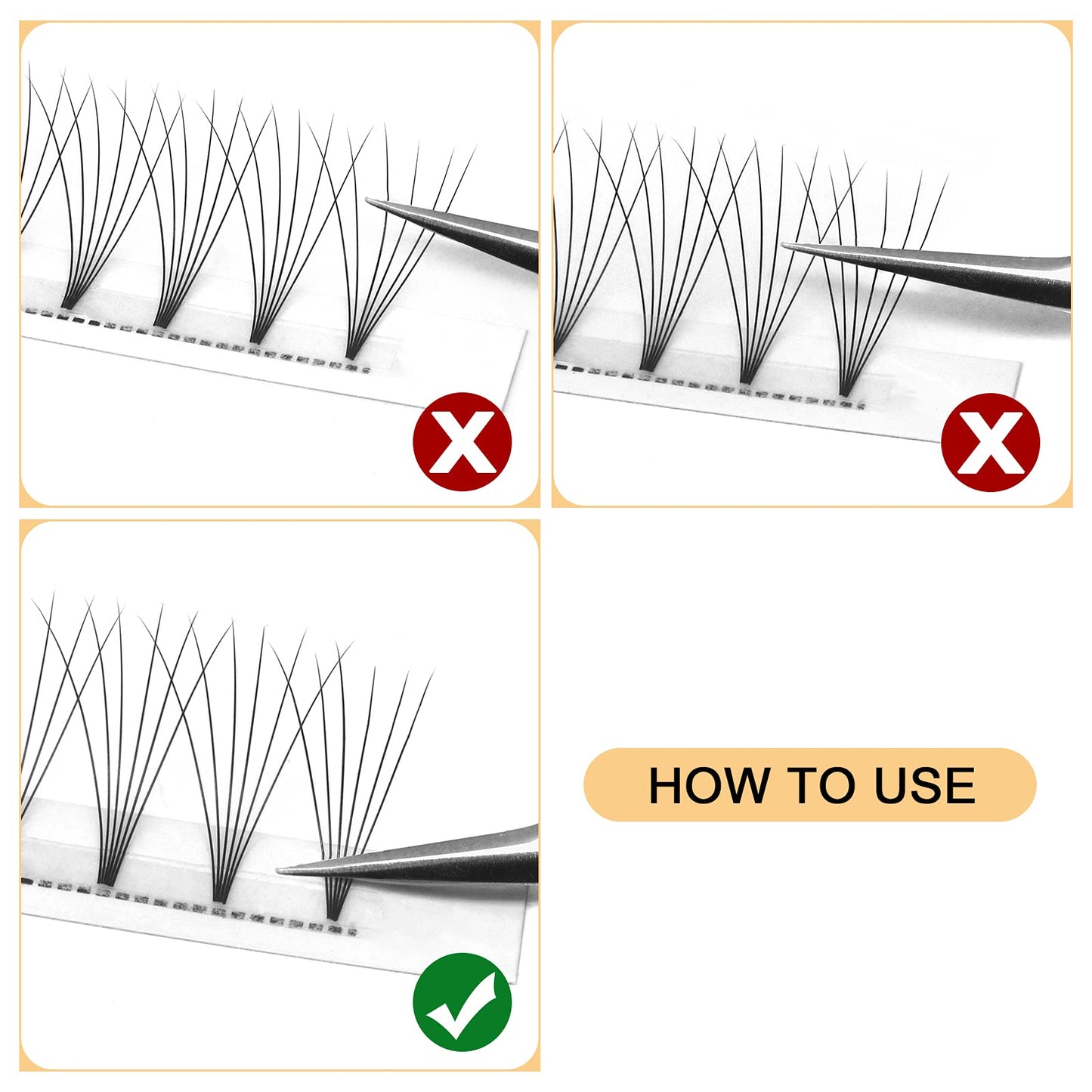 QUEWEL Volume Lash Extensions 6D 0.07mm C Curl 13mm Short Stem Premade Fans Soft|Optinal 3D|4D|5D|6D|7D|8D 0.07/0.10mm C/D 8-20m