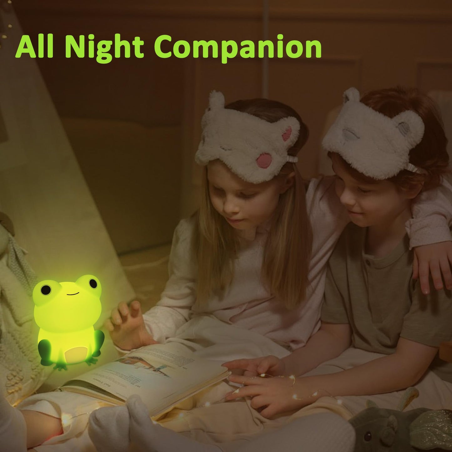 OkiyiD Frog Night Light, Rechargeable Touch Control Lamp, 5.1 x 3.1 x 4.3 inches, Kids Gift for Boys and Girls