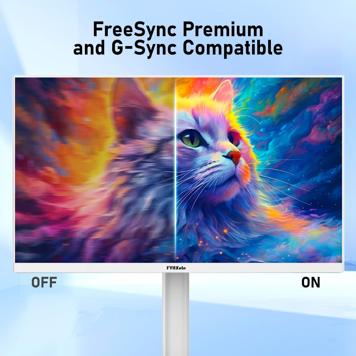 FYHXele 27 inch 4K Gaming Monitor, UHD 3840x2160 Fast IPS Panel Computer PC Monitor, 120Hz, 100% sRGB, FreeSync & G-Sync, HDR 400 Support, HDMI 2.1 & DP 1.4, VESA Mountable-White