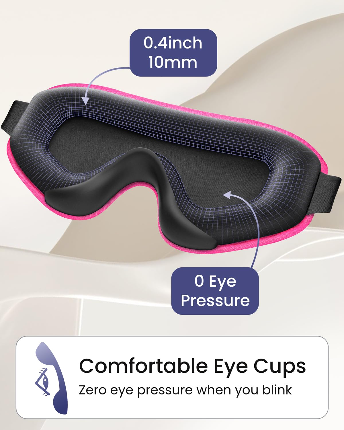 WAOAW Sleep Mask for Men Women: Blackout Eye Masks for Sleep - 3D Breathable Soft Comfortable Eye Mask for Travel - Adjustable Light Blocking Night Masks for Sleeping