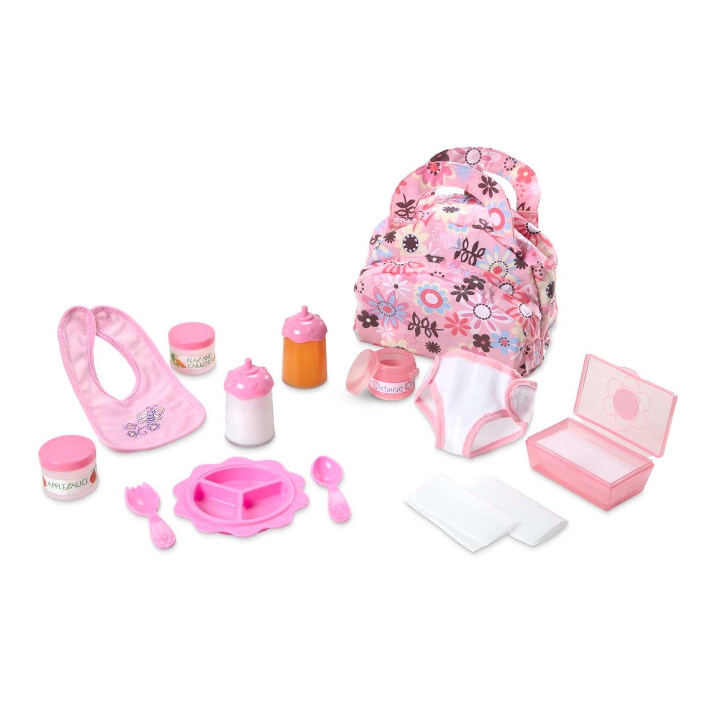 Melissa & Doug Doll Feeding and Changing Accessories - Bib, Bag, Diaper, Wipes, Utensils, Bottles 7.30 high x 11.20 Wide x 14.30 deep