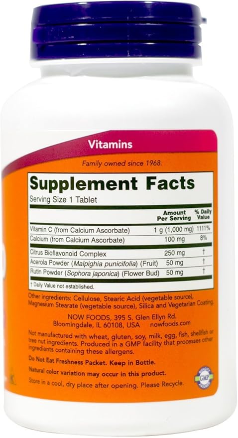 NOW C-1000 Antioxidant Protection Buffered C 1000mg, 90 Tablets (Pack of 2)