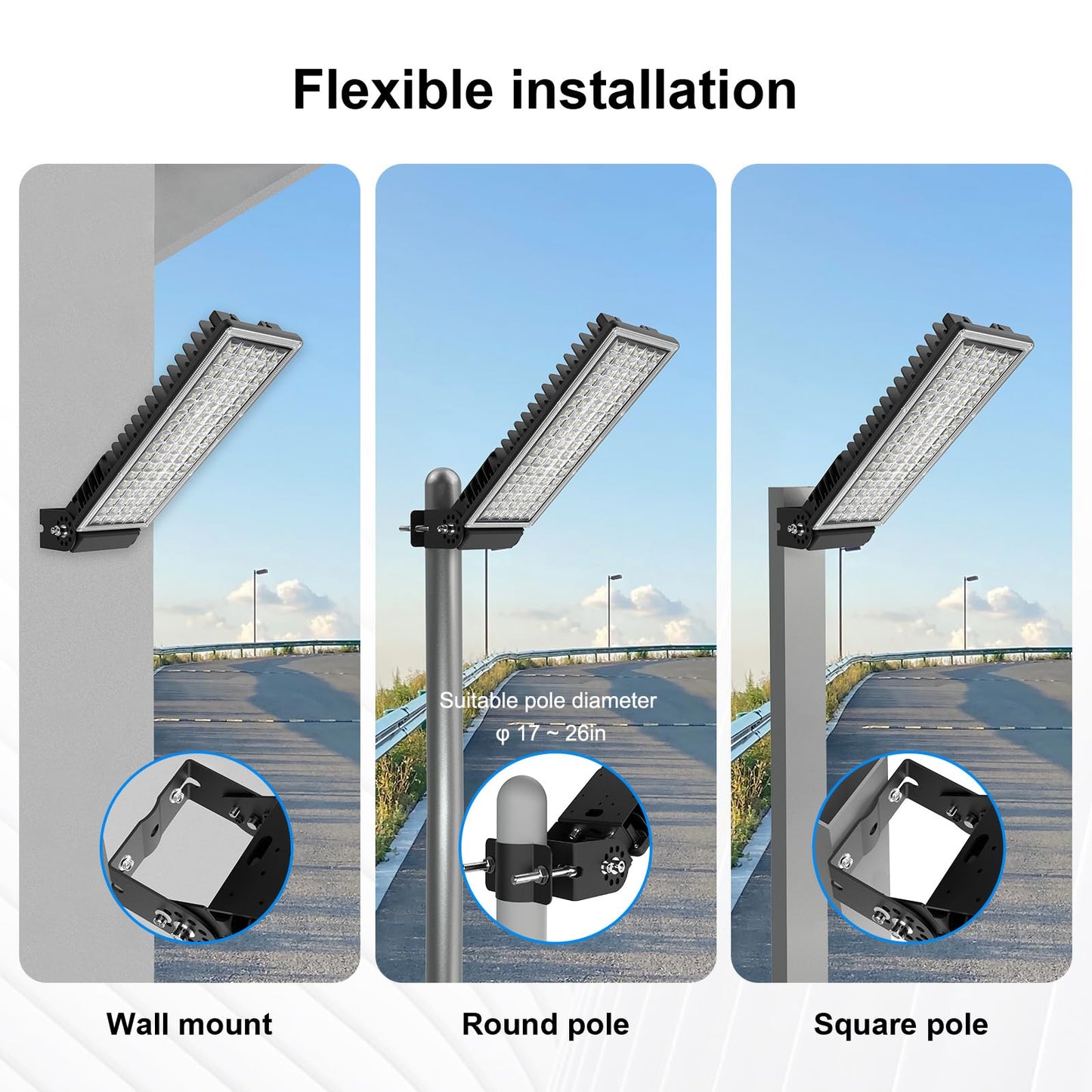 Hodelvju 100W Led Flood Light Outdoor  14000Lm Arena Lights 6500K Daylight White Stadium Lighting Super Bright Street Light Ip67 Waterproof Pole Lights Adjustable Angle For Garten Parking Lot Lighting