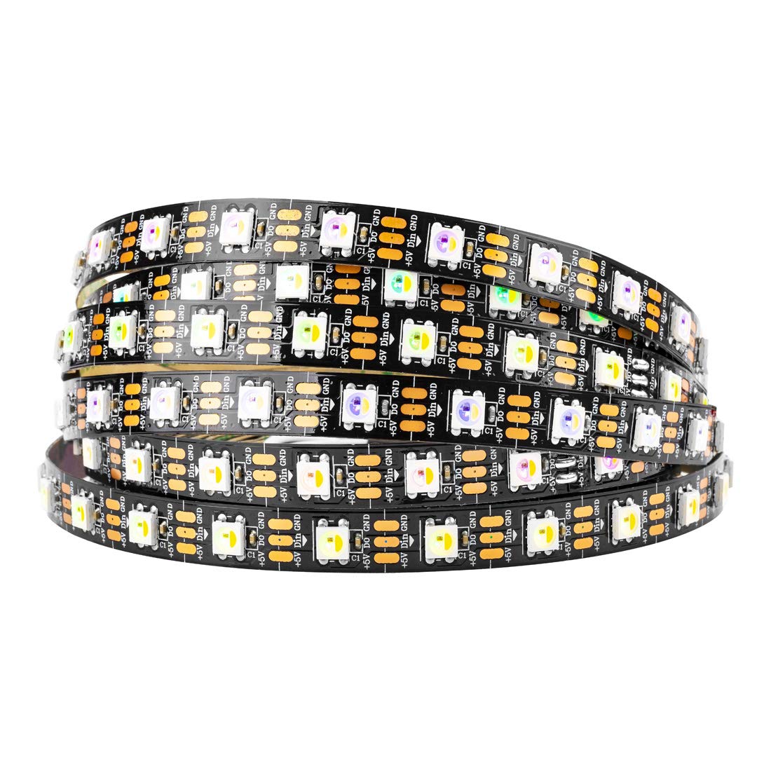 BTF-LIGHTING RGBW LED Strip, SK6812, 16.4ft, 60 LEDs/m, Flexible, Black PCB, IP30, RGB+Natural White