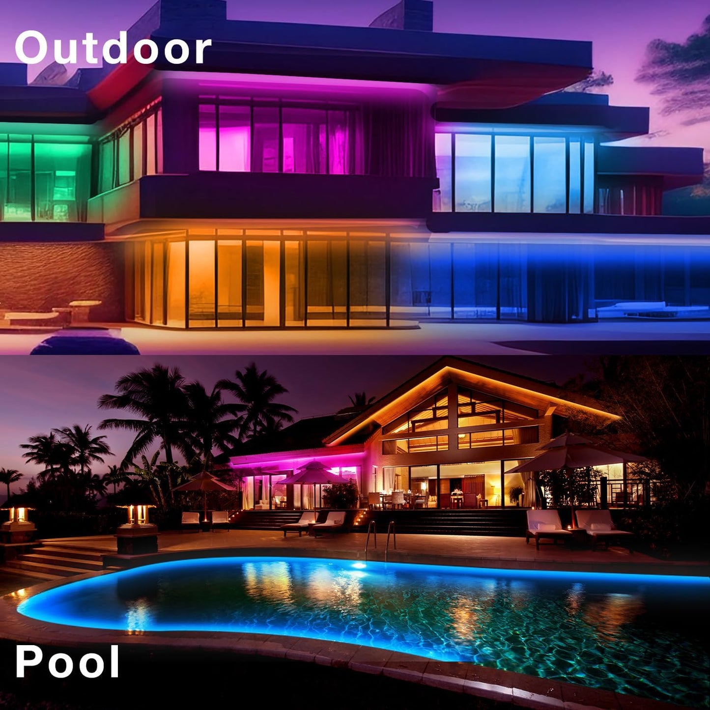 Daybetter Outdoor Led Strip Lights  Ip67 Waterproof Led Lights With Remote  App Control  Color Changing Led Rope Lights For Bedroom  Bathroom  Roof  Balcony  Pool  24V