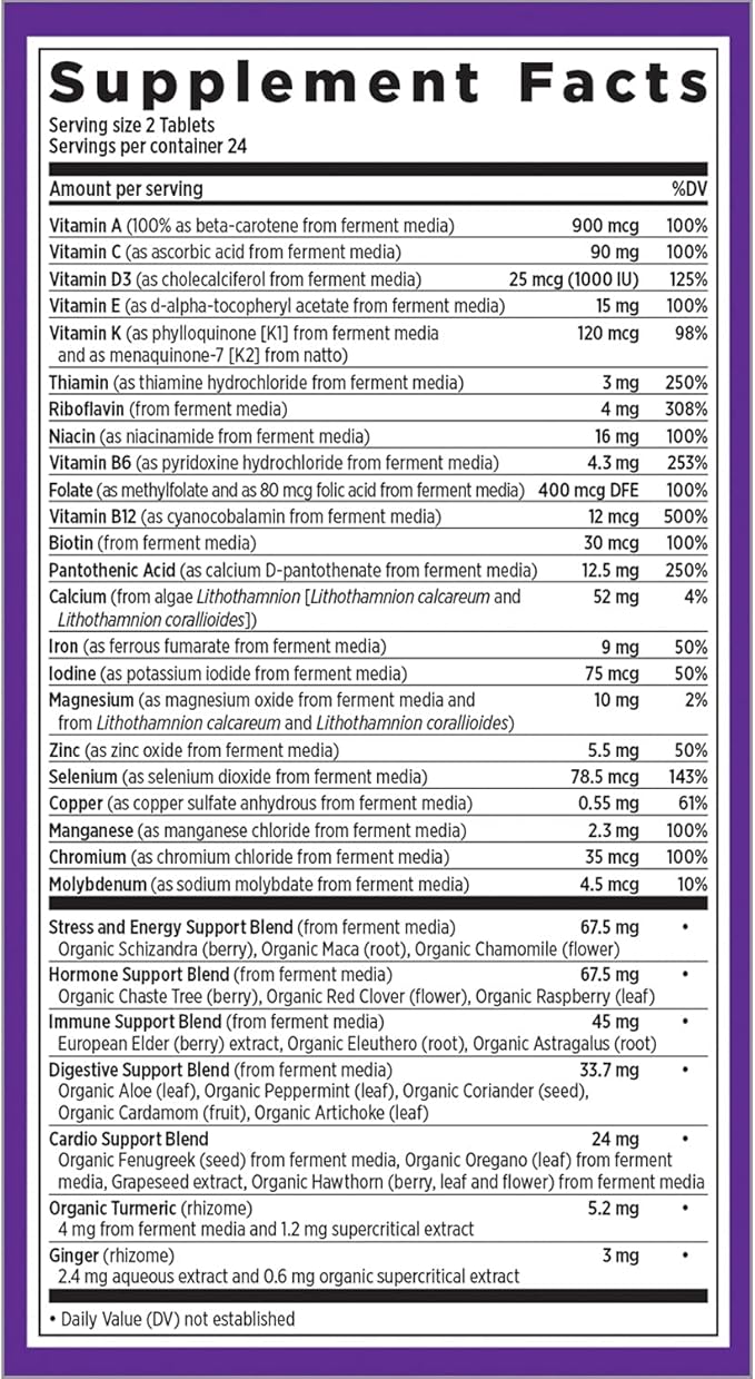 New Chapter Women's Multivitamin, Every Woman, Fermented with Probiotics + Iron + Vitamin D3 + B Vitamins + Organic Non-GMO Ingredients - 48 ct