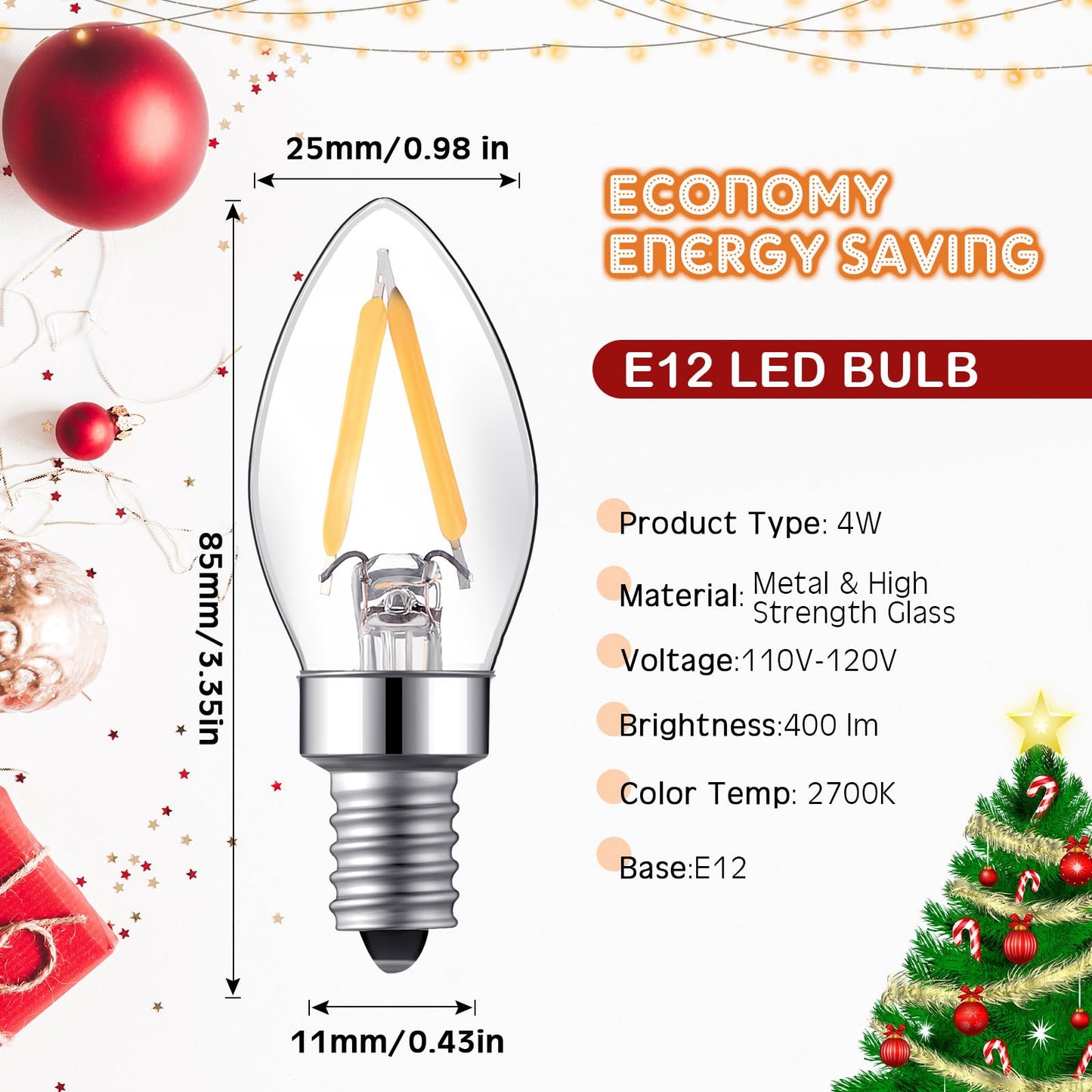 Baquler Small Christmas Tree Wiring Kit  With 1.5 Watt Led Bulb  Ceramic Christmas Tree Replacement Lights  E12 Candelabra Base  Lamp Wiring Kit Nice For Desk Lamp Lighting And Diy Projects