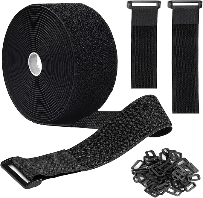 16Ft 2 inch Wide Cable Ties, Jumpso Heavy Duty Hook and Loop Straps with 15 Buckles, Adjustable Straps for Wire, Cord Wrap...