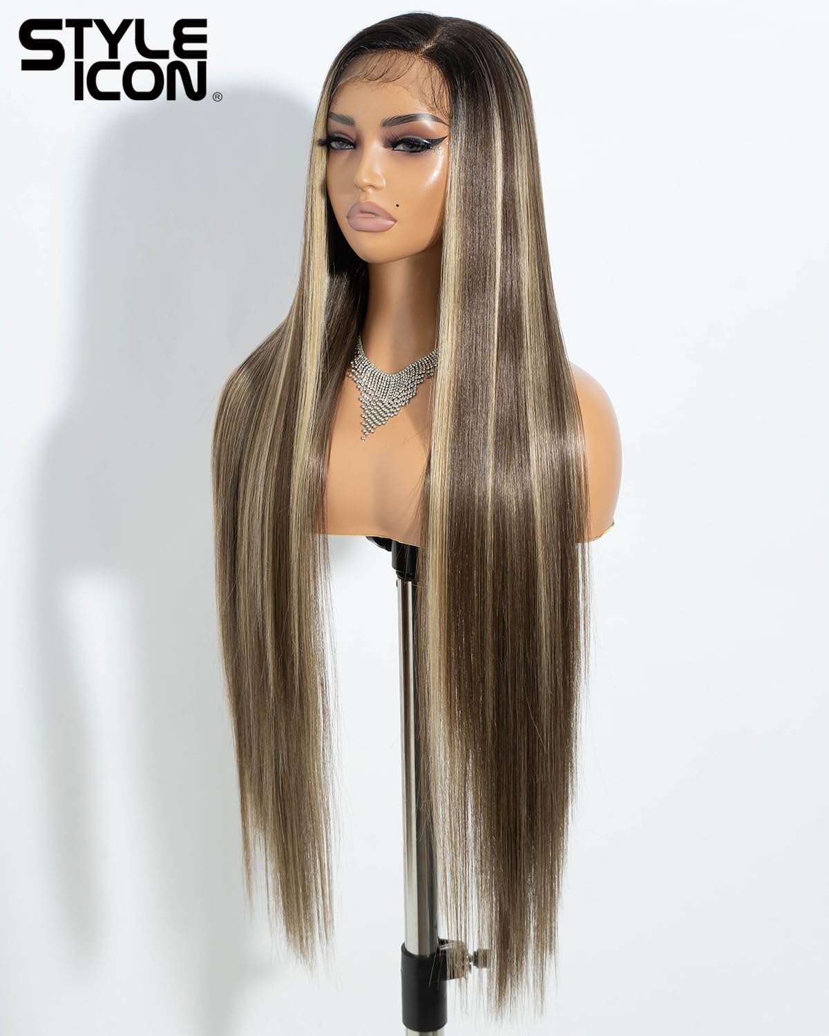 Style Icon 36” Super Long 13x4 Lace Wig - Easy-360 Lace Frontal with Baby Hair, NTSN4/UN8/12R, High Temperature Fiber