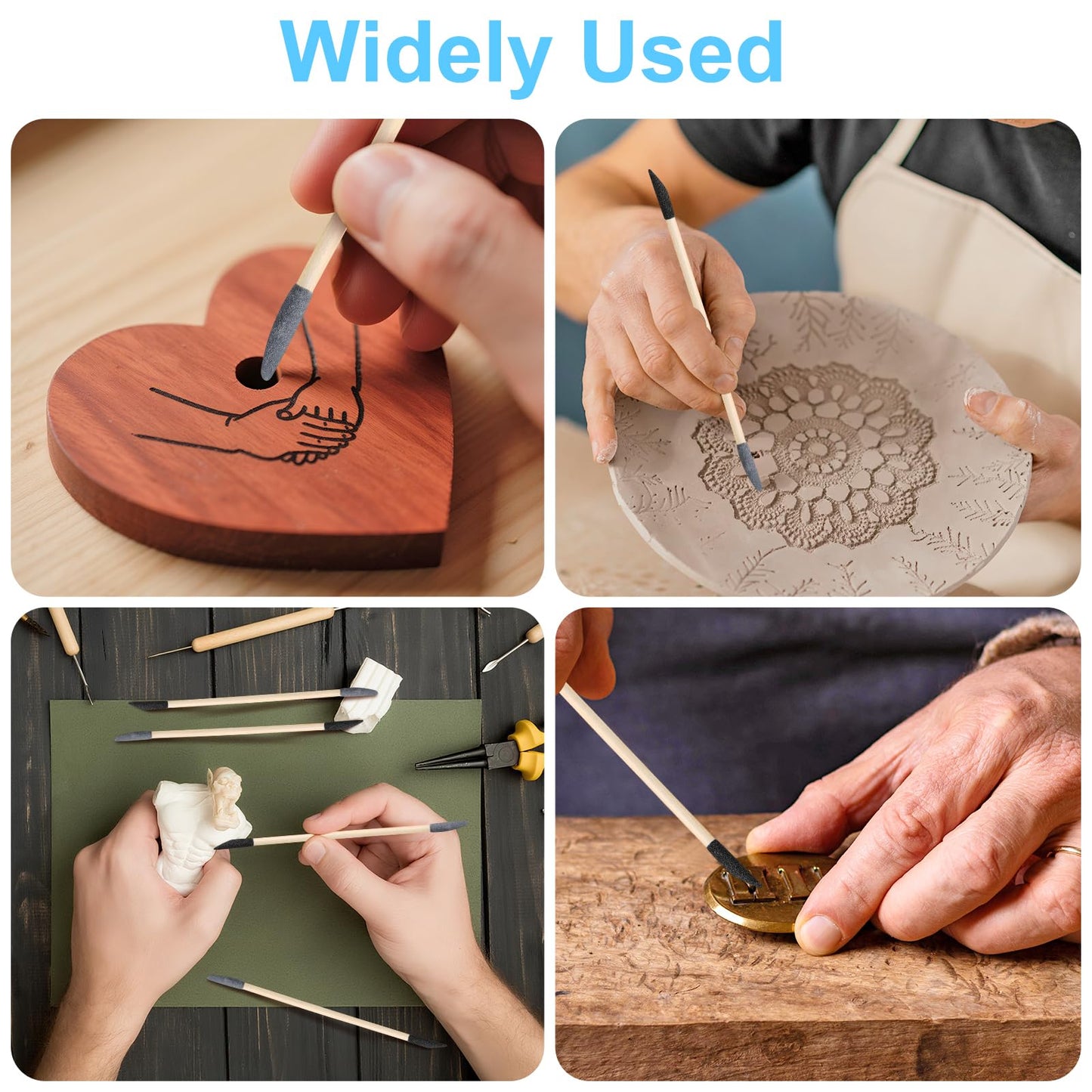 50PCS Premium Sanding Sticks, Double End Matchsticks Sanding Twigs of 120/280 Grit, Fine Detailing Polishing Sticks for Plastic Models/Wood/Metal/Small Area/Hole Sanding, 5.4 x 0.2 Inch