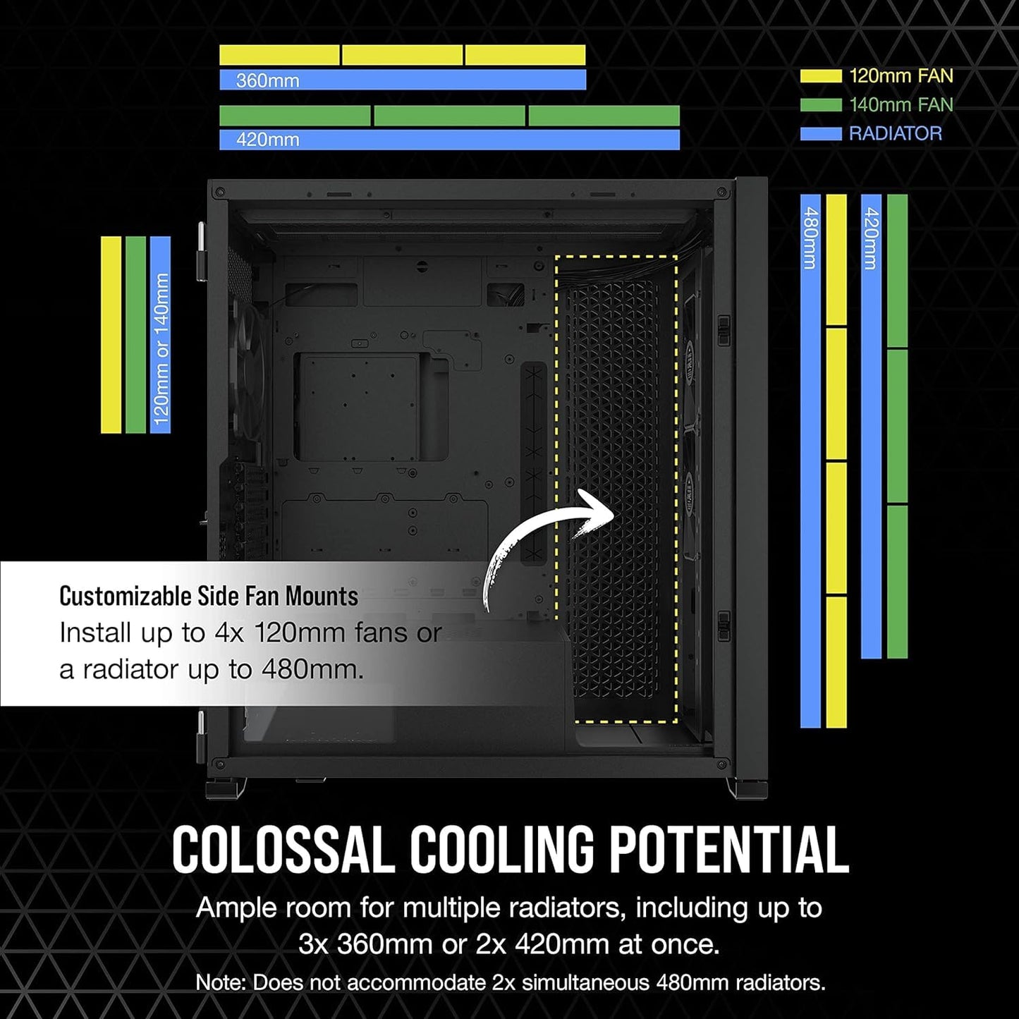 Corsair 7000D Airflow Full-Tower Atx Pc Case - High-Airflow Front Panel - Spacious Interior - Easy Cable Management - 3X 140Mm A