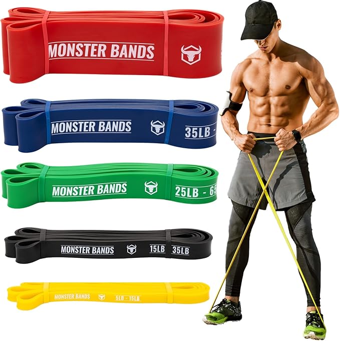 Pull Up Bands, Resistance Bands (Set of 5) – Pull Up Assistance Bands Set – Exercise Workout Bands for Working Out, Streng...