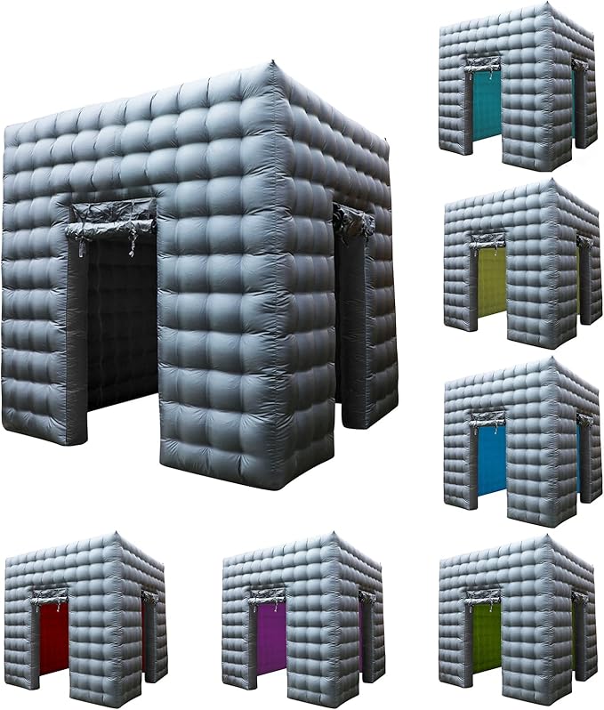 Inflatable Photo Booth 2 Doors,Xmaybang Large Inflatable Tent (9.2 X 9.2 Ft) with Led Lights,Use in Advertising, Bars, Eve...